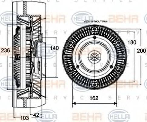 HELLA 8MV376758451 Зчеплення, вентилятор радіатора