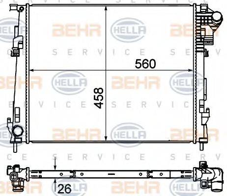 HELLA 8MK376759001 Радіатор, охолодження двигуна