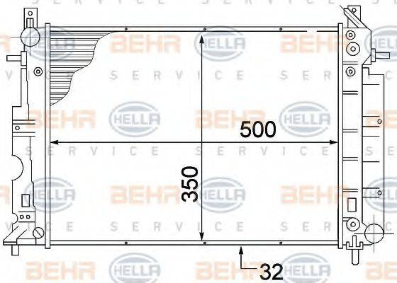 HELLA 8MK376772381 Радіатор, охолодження двигуна