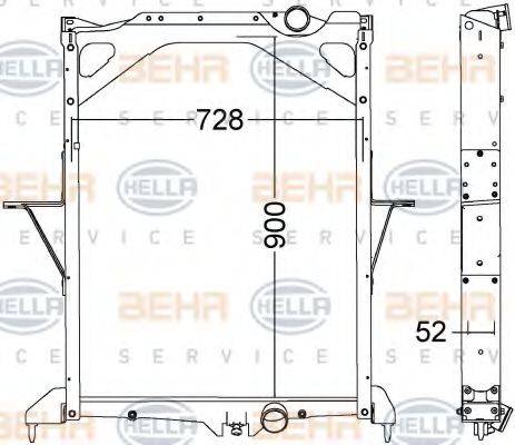 HELLA 8MK376775001 Радіатор, охолодження двигуна