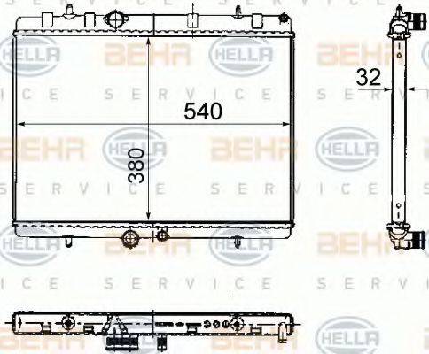 HELLA 8MK376781111 Радіатор, охолодження двигуна