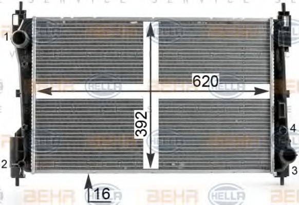 HELLA 8MK376900121 Радіатор, охолодження двигуна