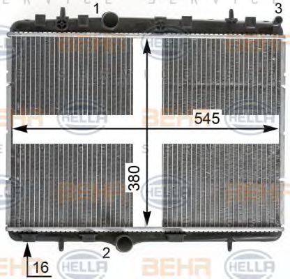 HELLA 8MK376900311 Радіатор, охолодження двигуна