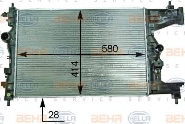 HELLA 8MK376910221 Радіатор, охолодження двигуна