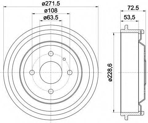 HELLA 8DT355300141 Гальмівний барабан