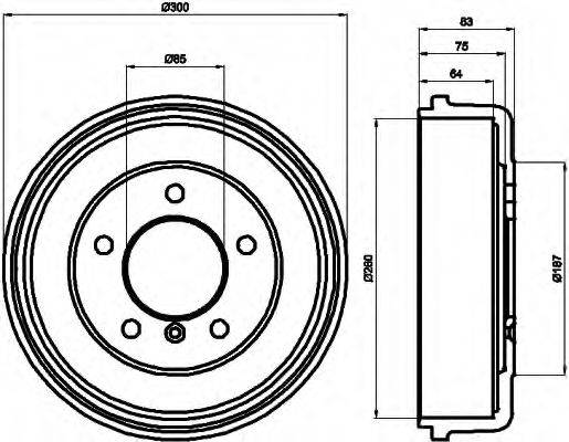 HELLA 8DT355301141 Гальмівний барабан