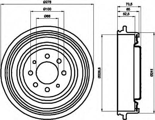 HELLA 8DT355301271 Гальмівний барабан