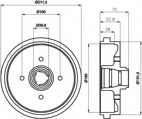 HELLA 8DT355301631 Гальмівний барабан