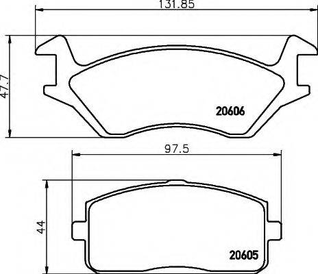 HELLA 8DB355007231 Комплект гальмівних колодок, дискове гальмо