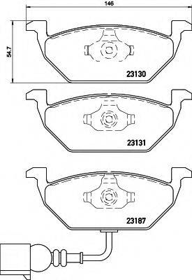 HELLA 8DB355008551 Комплект гальмівних колодок, дискове гальмо