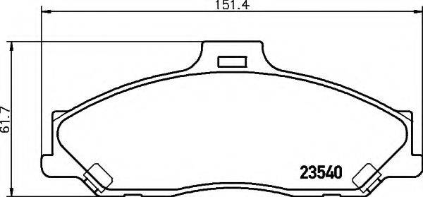 HELLA 8DB355009751 Комплект гальмівних колодок, дискове гальмо