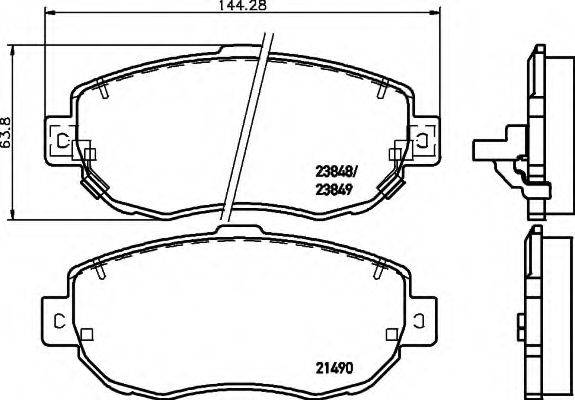 HELLA 8DB355010151 Комплект гальмівних колодок, дискове гальмо