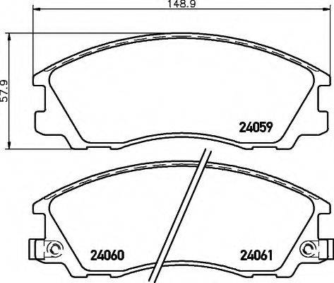 HELLA 8DB355010821 Комплект гальмівних колодок, дискове гальмо