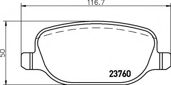 HELLA 8DB355006741 Комплект гальмівних колодок, дискове гальмо