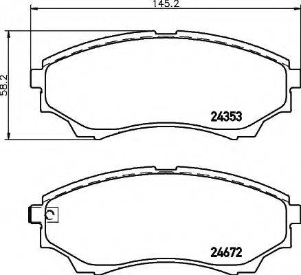 HELLA 8DB355012381 Комплект гальмівних колодок, дискове гальмо