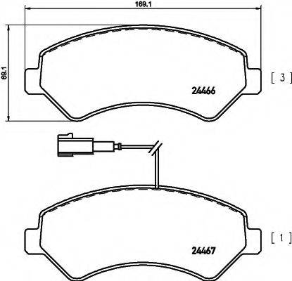 HELLA 8DB355012921 Комплект гальмівних колодок, дискове гальмо