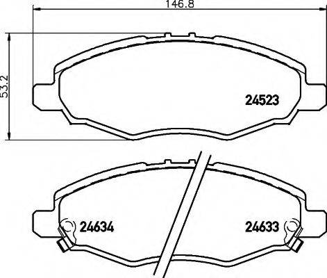 HELLA 8DB355013181 Комплект гальмівних колодок, дискове гальмо