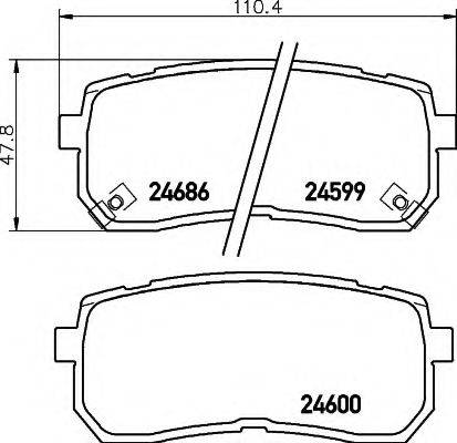 HELLA 8DB355013551 Комплект гальмівних колодок, дискове гальмо