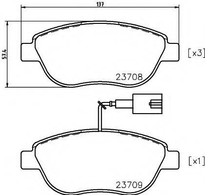 HELLA 8DB355018831 Комплект гальмівних колодок, дискове гальмо