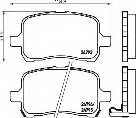 HELLA 8DB355014661 Комплект гальмівних колодок, дискове гальмо