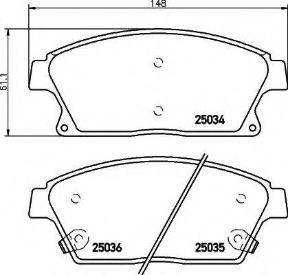 HELLA 8DB355015241 Комплект гальмівних колодок, дискове гальмо