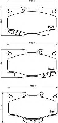 HELLA 8DB355016401 Комплект гальмівних колодок, дискове гальмо