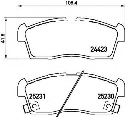 HELLA 8DB355016111 Комплект гальмівних колодок, дискове гальмо