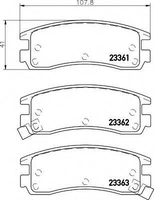 HELLA 8DB355016961 Комплект гальмівних колодок, дискове гальмо