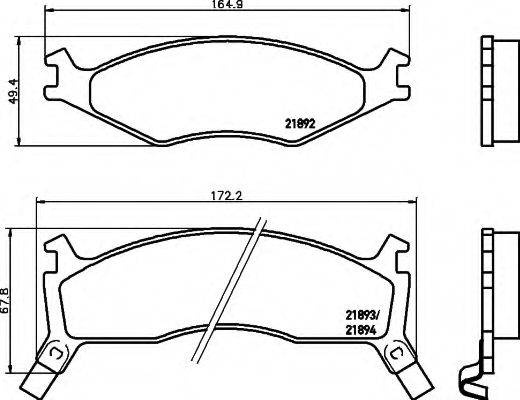 HELLA 8DB355017301 Комплект гальмівних колодок, дискове гальмо