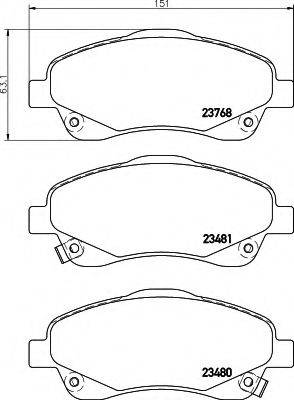 HELLA 8DB355017321 Комплект гальмівних колодок, дискове гальмо