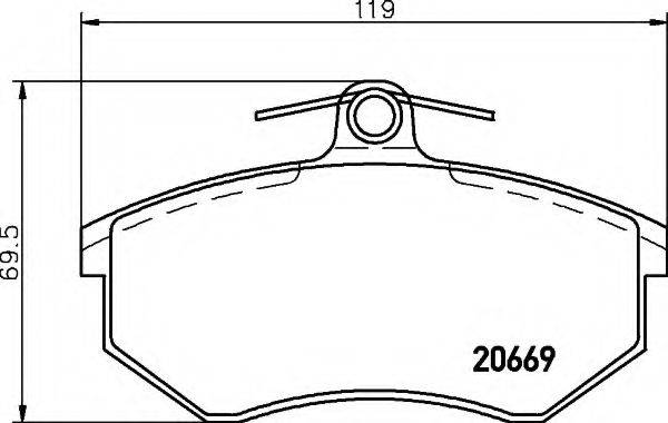 HELLA 8DB355017701 Комплект гальмівних колодок, дискове гальмо