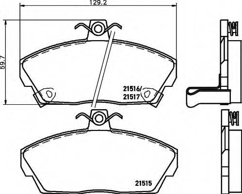 HELLA 8DB355018031 Комплект гальмівних колодок, дискове гальмо