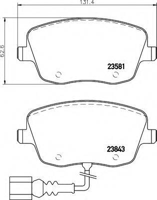 HELLA 8DB355018811 Комплект гальмівних колодок, дискове гальмо