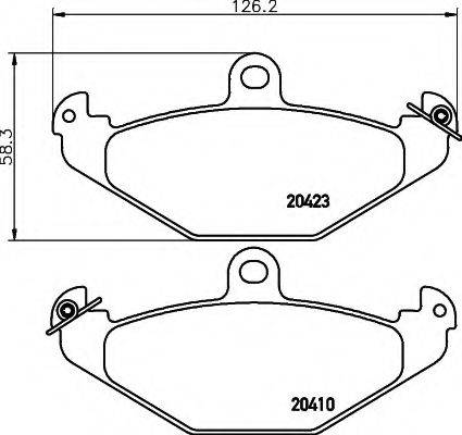 HELLA 8DB355019401 Комплект гальмівних колодок, дискове гальмо