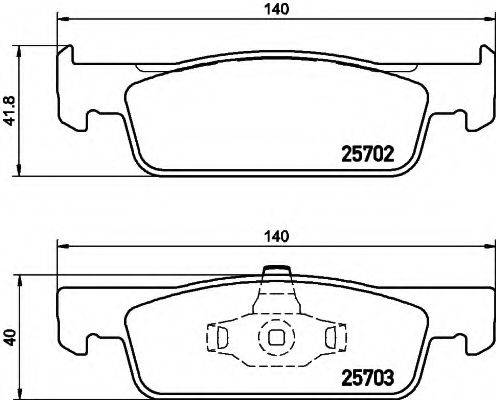 HELLA 8DB355020801 Комплект гальмівних колодок, дискове гальмо