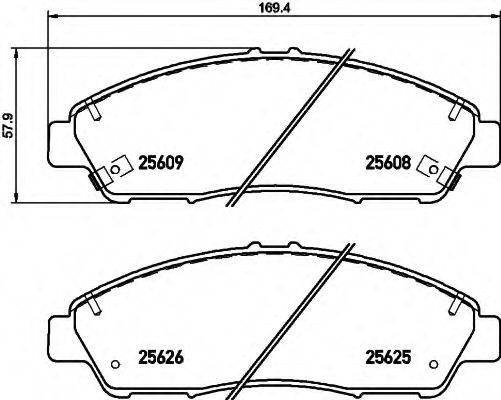 HELLA 8DB355020211 Комплект гальмівних колодок, дискове гальмо