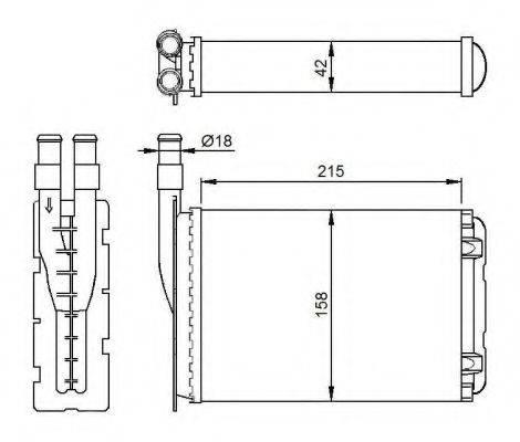 NRF 507339 Теплообмінник, опалення салону