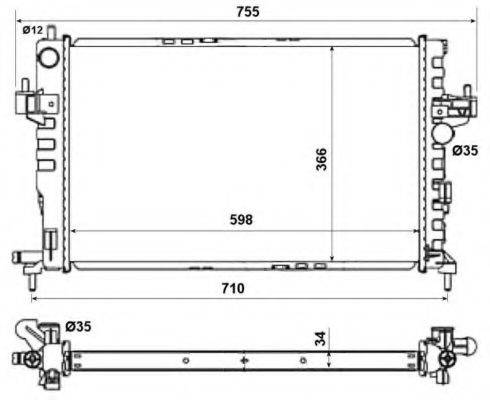 NRF 58282 Радіатор, охолодження двигуна