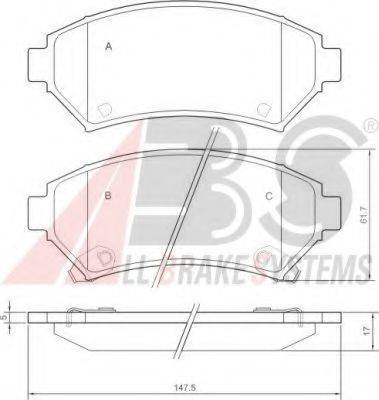 A.B.S. 37015OE Комплект гальмівних колодок, дискове гальмо