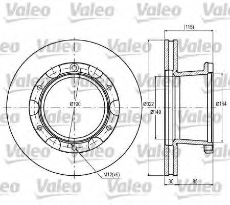 VALEO 187046 гальмівний диск