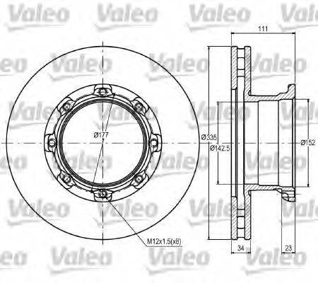 VALEO 187083 гальмівний диск