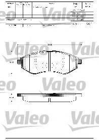 VALEO 598644 Комплект гальмівних колодок, дискове гальмо