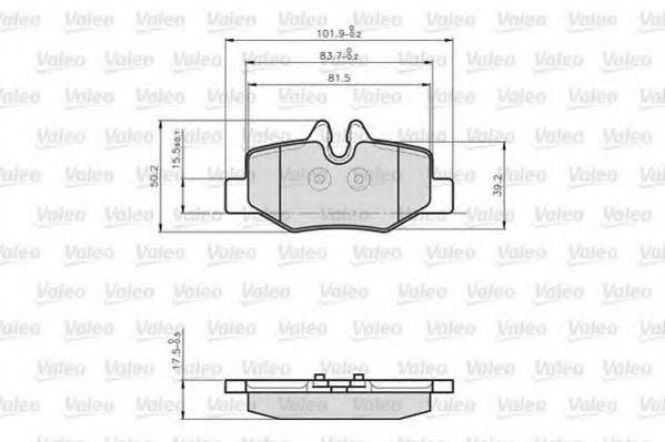 VALEO 872008 Комплект гальмівних колодок, дискове гальмо