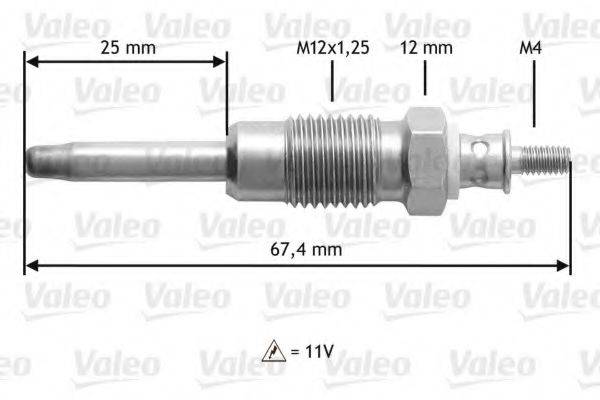 VALEO 345124 Свічка розжарювання