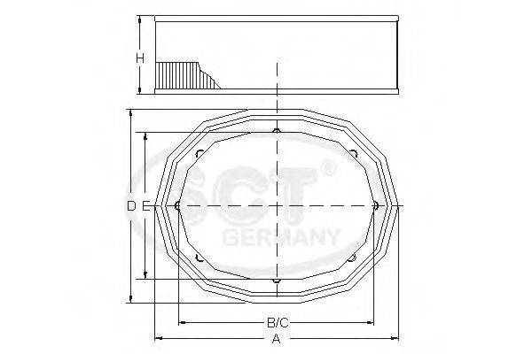 SCT GERMANY SB618 Повітряний фільтр