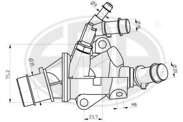 ERA 350149 Термостат, охолоджуюча рідина