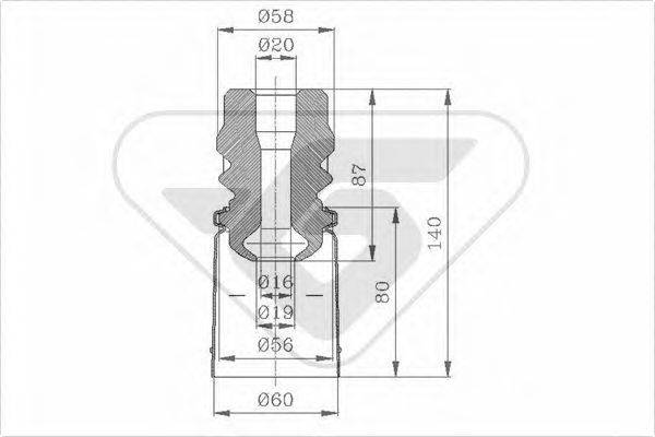 HUTCHINSON KP097 Пилозахисний комплект, амортизатор