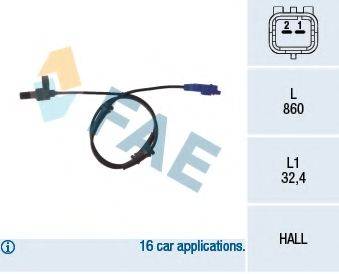 FAE 78116 Датчик, частота обертання колеса