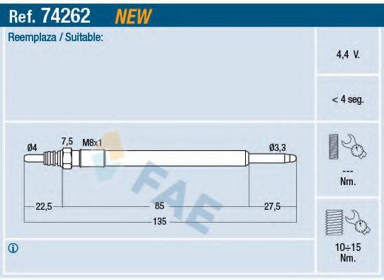 FAE 74262 Свічка розжарювання