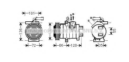 AVA QUALITY COOLING CRK132 Компресор, кондиціонер